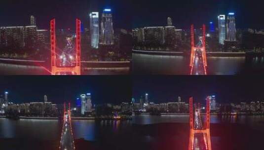 南昌 城市八一大桥 夜景高清在线视频素材下载