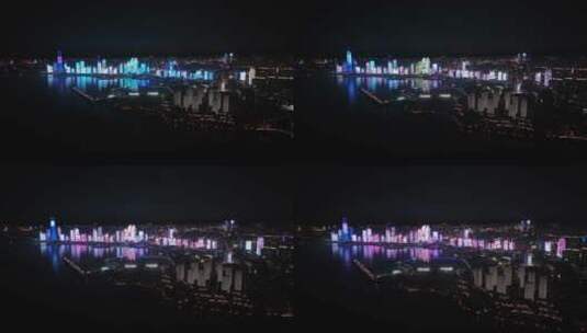 青岛灯光秀青岛夜景素材高清在线视频素材下载