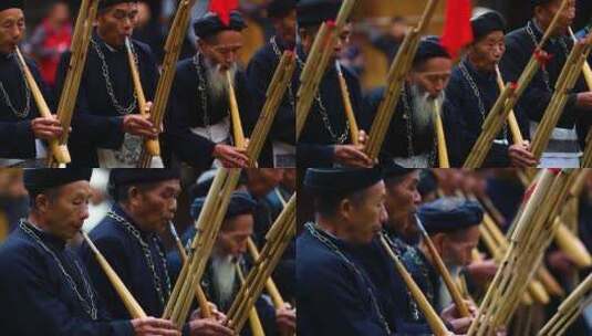 贵州吹芦笙表演高清在线视频素材下载