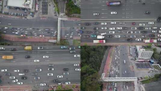 广州天河城市人行天桥车辆车流高清在线视频素材下载