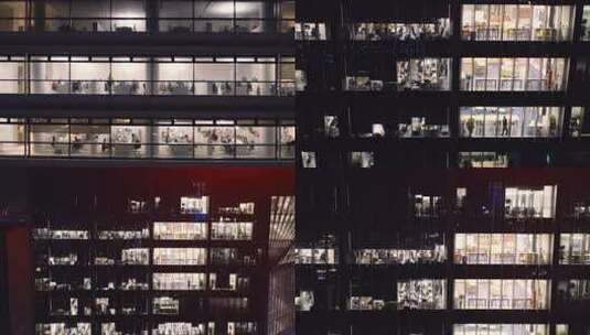 夜拍办公大楼高清在线视频素材下载
