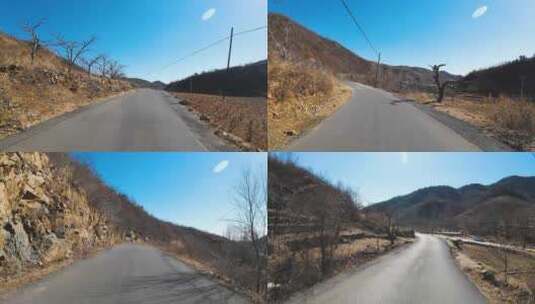 辽宁山区农村道路冬季实拍高清在线视频素材下载