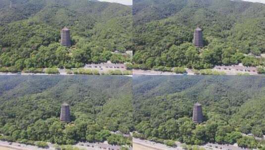 杭州 六和塔  古建筑 4K航拍 远景 绕飞高清在线视频素材下载