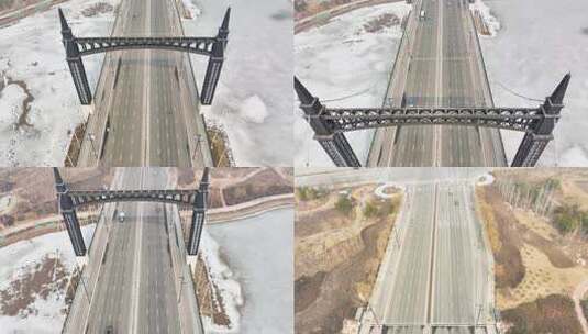 4K航拍山西省忻州市慕山桥高清在线视频素材下载