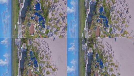 夏季坎昆姬瓦凯悦酒店前的白沙海滩热带棕榈树高清在线视频素材下载