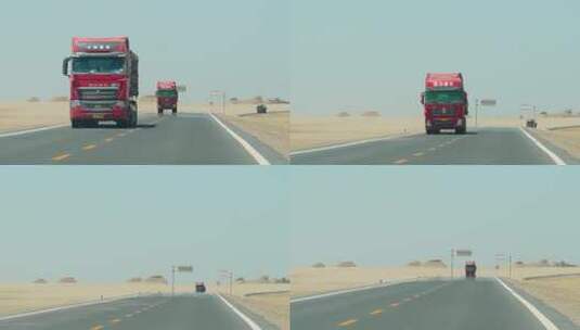 沙漠公路国道215格尔木段高清在线视频素材下载