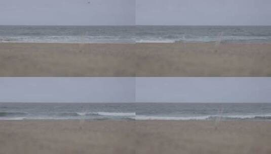 击打在沙滩上的海浪高清在线视频素材下载