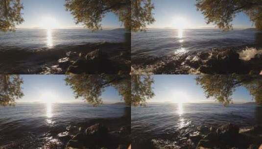 湖泊晨光美景高清在线视频素材下载