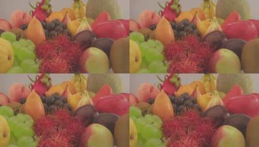 新鲜水果集合 绿色健康 清新美食高清在线视频素材下载