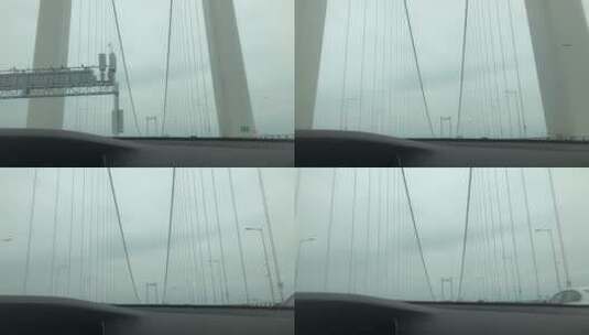 车窗视角南沙大桥高清在线视频素材下载