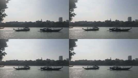 河流上的小舟高清在线视频素材下载