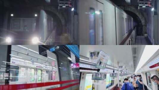 长沙地铁广告地铁人流地铁通勤高清在线视频素材下载