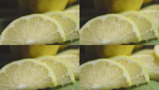 柠檬切片特写高清在线视频素材下载