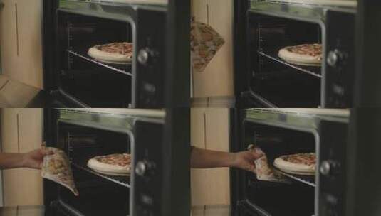 女人烘焙披萨高清在线视频素材下载