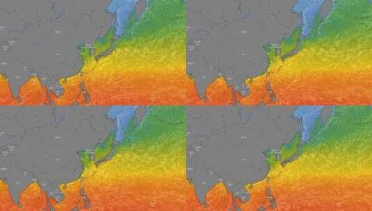 沿海海浪水温示意图高清在线视频素材下载