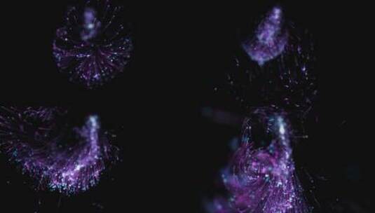 紫色唯美梦幻流体粒子掉落背景高清在线视频素材下载