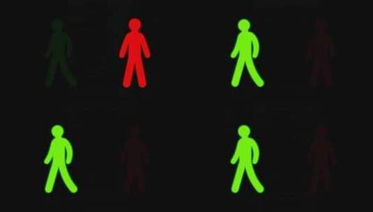 红绿灯标识小人高清在线视频素材下载