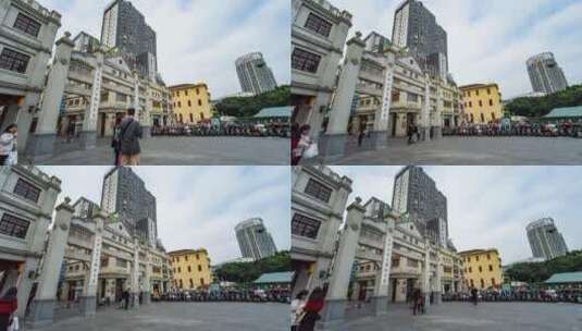 广西南宁兴宁路步行街骑楼高清在线视频素材下载