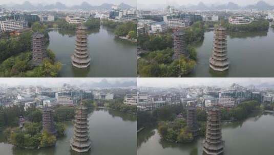 航拍广西桂林城市宣传片旅游城市高清在线视频素材下载