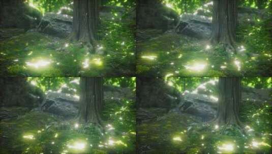 荧光撒在树林里高清在线视频素材下载