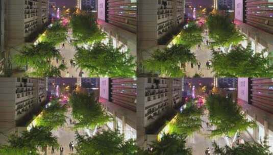 航拍金华城区商业中心金华大世界夜景高清在线视频素材下载