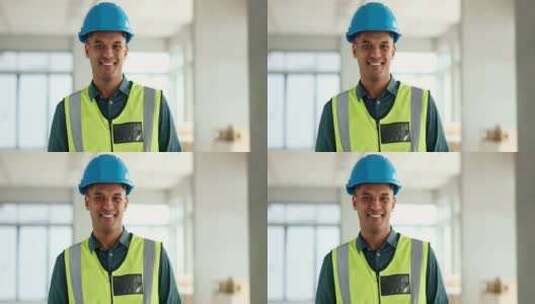 快乐的建筑工人肖像高清在线视频素材下载