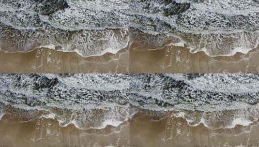 海浪不断冲刷海滩高清在线视频素材下载