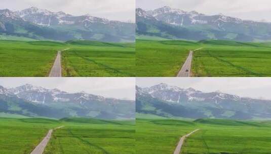 4K航拍新疆伊犁那拉提草原自然风光高清在线视频素材下载