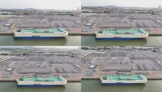 中国广东省广州港南沙汽车码头高清在线视频素材下载