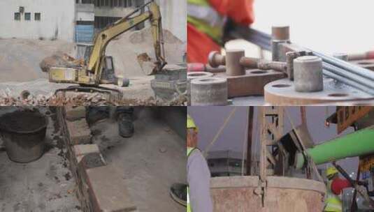建筑工人建设施工现场高清在线视频素材下载