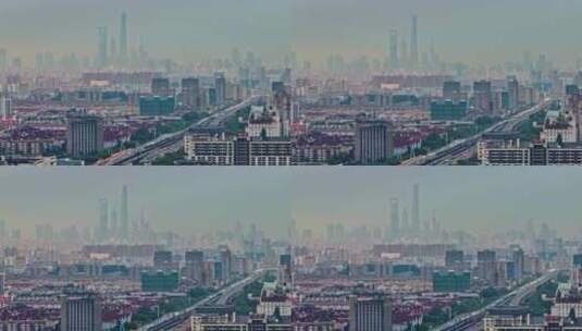 航拍上海现代城市风光高清在线视频素材下载
