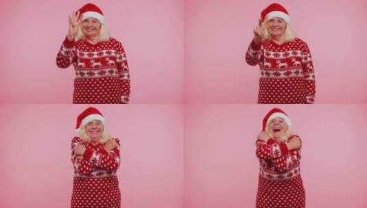 圣诞倒计时祖母倒数从五到一跳舞高清在线视频素材下载