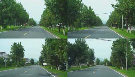 开车行驶林荫小道汽车乡村公路道路驾驶视角高清在线视频素材下载