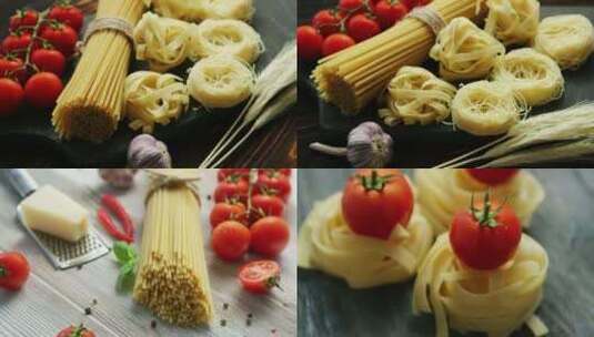 【合集】意大利面 美食 美味 拼盘展示高清在线视频素材下载