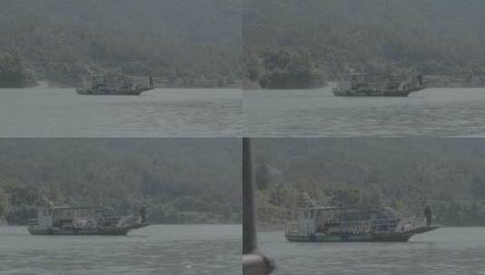 (4K) 浙江温州泰顺县船只在水面上航行高清在线视频素材下载