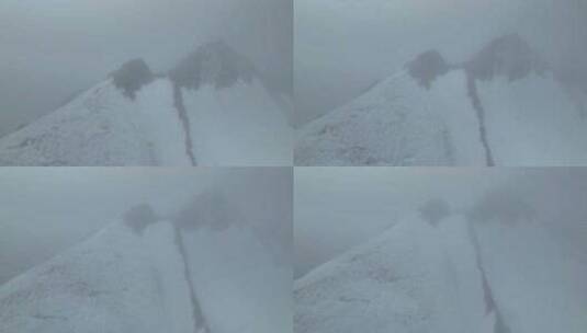 航拍四川甘孜贡嘎山卫峰乌库楚雪山风光高清在线视频素材下载