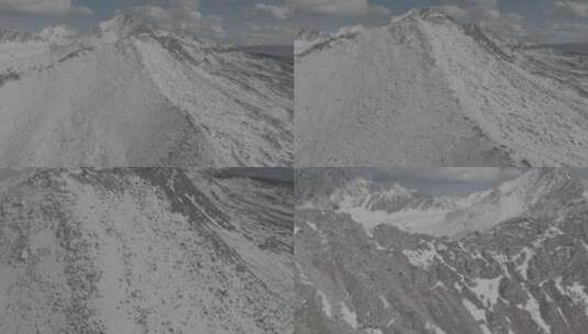 两只座山雕飞跃雪山高清在线视频素材下载