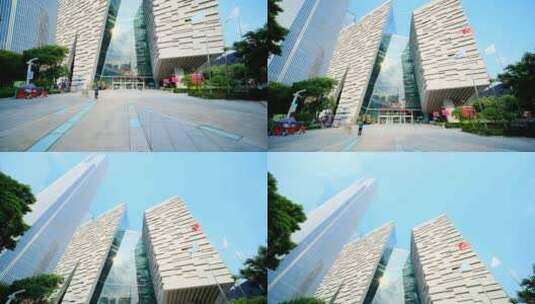 广州珠江新城现代化高楼广州图书馆高清在线视频素材下载