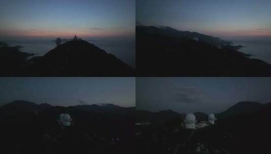 深圳龙岗区天文台清晨航拍高清在线视频素材下载