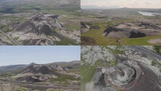 陨石坑冰岛Grabrok陨石坑高清在线视频素材下载