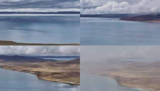 航拍西藏玛旁雍措云海湖泊风光高清在线视频素材下载