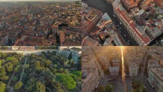 航拍意大利罗马市中心城市地标建筑古迹高清在线视频素材下载
