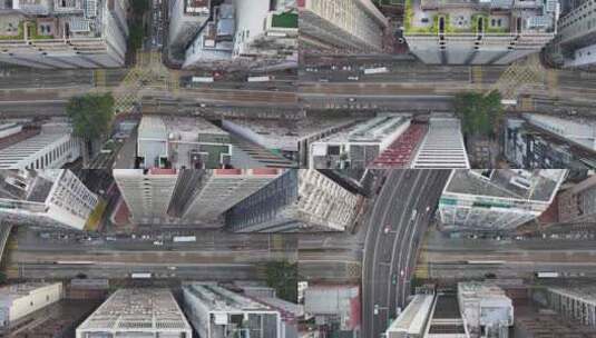 香港铜锣湾街道俯拍高清在线视频素材下载