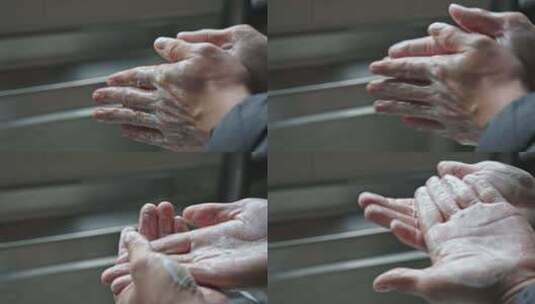 男性手部特写洗手高清在线视频素材下载