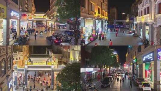 梧州骑楼城夜景航拍视频素材高清在线视频素材下载