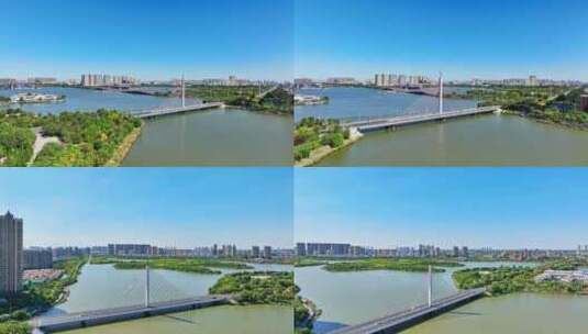 滨州中海公园黄河八路桥高清在线视频素材下载