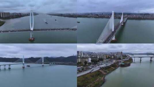 下雨前宁静的大桥高清在线视频素材下载