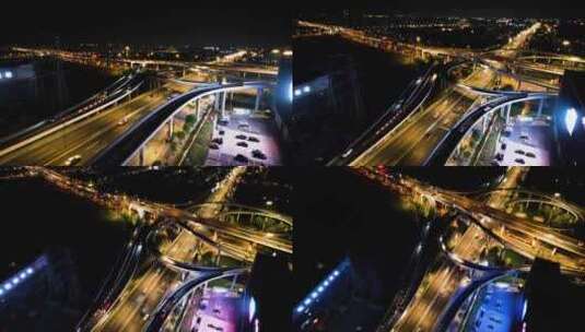 城市立交桥车辆车流夜景高清在线视频素材下载