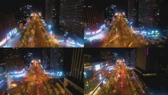城市夜晚马路车流夜景视频素材高清在线视频素材下载