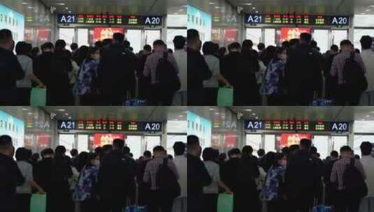 高铁站排队等候广州南方向高清在线视频素材下载